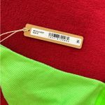 SKIMS  cotton rib plunge bralette in neon green size S Photo 6