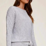 Barefoot Dreams  NWT Light Grey Crinkle Jersey Lounge Top Photo 0
