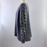 easel  Los Angeles Gray and Leopard Long Sleeve Oversized Top Small Photo 4