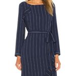 Banana Republic  Pin Striped Ruffle Accent Dress Navy Size XS Photo 0