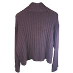 Natural Life  Women Burgundy Ribbed Turtleneck Button Detail Sweater Size L Photo 6