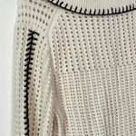 Audrey Parks + Francesca's collared open knit embroidered sweater size small Blue Photo 5