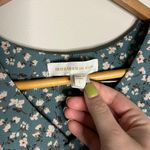 Women’s Green Floral Ruffled Shirt Size L Photo 2