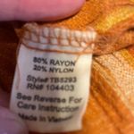 Sweet Wanderer  Orange Rayon Button Down Striped Short Sleeve Top Sz L Vacation Photo 5