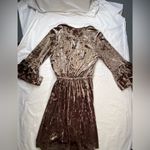 L'Agence Riley Velvet Tie Wrap Dress Mink, Size Medium Photo 3