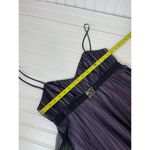Adrianna Papell  Tulle Evening Dress Black Purple V-Neck Wedding Bridesmaid Sz 6 Photo 2