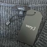 Very J NWT women’s oversized charcoal sweater w/open shoulders 3/4 sleeves M Photo 3