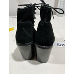 Kimchi Blue Woman’s  Black Suede Lace Up Platform Block Heel Ankle Boots 7 Photo 4