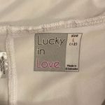 Lucky in love white tennis skirt with geometric trim, size large Photo 2