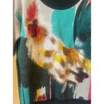 Anthropologie Womens Rooster Crewneck Sweater Artwork Lauren C Walcott Fuzzy Photo 2