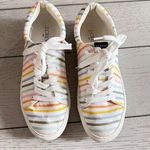 J.Crew Canvas Sneakers Shoes Multicolor Rainbow Stripe Women's Size 8 Photo 0