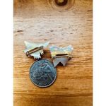 Carved Butterfly And Hawk Mother Of Pearl Brooch Pin Vintage Set Of Two White Photo 5