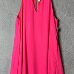 The Impeccable Pig  Shift Dress Large NWT Hot Pink Barbiecore Lined‎ V-Neck Flowy Photo 0