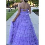 Jovani  Lilac High Waist Ruffled Layered A LineSkirt Gown ~ 38290 Size 4 Photo 8