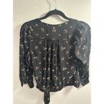 Madewell  Women's Wrap Top in Flower Toss Size‎ XXS  Black Floral Photo 1