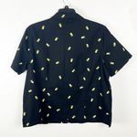 Quacker Factory  100% Cotton Black Embroidered Pineapples Front Zip Shacket 1X Photo 1