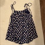 Free People Womens Molly Floral Top XS Navy and Cream Photo 8