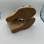 Tory Burch Navy Blue & Cream Contrast Elastic Espadrille Wedges Women's 6B Photo 6