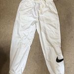 Nike  White Woven Swoosh High Rise Belted Cargo Jogger Pants Size M Photo 2