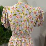 ASOS petite floral smocked lace up front mini dress Purple Size 8P Photo 4