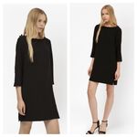 French Connection black arrow crepe Pom Pom slip tunic dress size 6 Photo 1