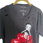 Lauren Moshi  Black Tee with White Cartoon Graphic Betty Boop Distressed XS Photo 5