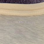 American Eagle Outfitters Yellow and Blue Crop Top Dreamer Graphic Photo 1