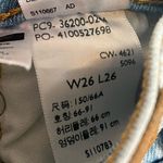 Levi's Levi’s 501 Button Fly Jeans Sz 26 Blue Wavy Design Straight or Tapered Leg Photo 9