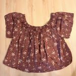 American Eagle  Maroon Floral Blouse Photo 1