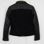 Lamb Leather & Wool Blend Moto Style Jacket by Truth Of Touch Small Black Photo 3