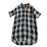 Madewell Black Plaid Shirt Dress Mini Length Short Sleeve Size XS Women's Photo 1