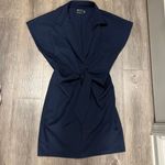 ASOS Design Navy Wrap Tie Dress Photo 0