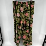 Agua Bendita  X Target Wide Leg Pants Peony Floral Tie Waist Linen Green Pink XXL Photo 6