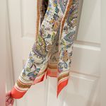 ZARA  Paisley Tapestry satin Collared Shirt Dress midi Scarf Print Belted Orange Photo 6