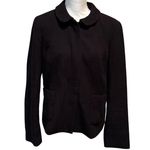 Talbots Women's Size 14 Black Zip Blazer Jacket Career cocktail 100% Cotton Photo 0