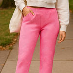 The Greii Textured Pink Sweat Pants Buttons Size Small Photo 0