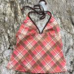 Y2K Plaid Halter Tankini Size M Photo 0