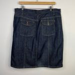 Gap Vintage Y2K Dark Wash Utility Denim Jean Skirt Classic Knee Length womens 12 Photo 5