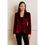 ark & co. Women's M Burgundy Velvet Blazer Single Button Jacket Red Size M Photo 1