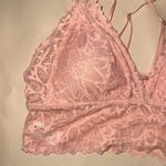 Aerie Women's Pink Lace Padded Plunge Bralette Size M Wireless Photo 4