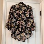 Leith Nordstrom Semi Sheer Drape Front Floral Blouse Top Size Medium Photo 6