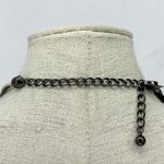 Chico's Rhinestone Teardrop Pendant with Metallic Silver Cord Necklace β¨ Photo 4