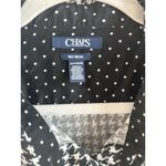 CHAPS  No-Iron Button Down Black‎ White Houndstooth Contrast Cuffs Top Size 2X Photo 2