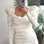 For Love & Lemons Etta Mini Dress White Long Sleeve NWT Size XXS Photo 0