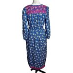J.Crew Belted Tunic Midi Dress Cerulean Night Sky Block Print Small Beach Resort Blue Photo 2