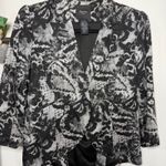 Smythe Les Vestes Black White Snake Lace Print Blazer Jacket Size 10 Photo 2