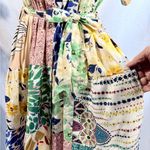 Yak & Yeti Patchwork Floral Button Front Midi Dress Size Medium🧡 Green Photo 3