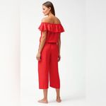 Tommy Bahama  Off The Shoulder Red Jumpsuit Photo 3