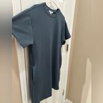 Athleta  Seasoft Rib Tee Dress Athleisure Casual Lounge Pockets Size Small blue Photo 9