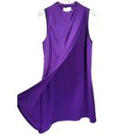 Trina Turk Delighted Draped Satin High Neck Sleeveless Mini Dress in Purple Rain Photo 6